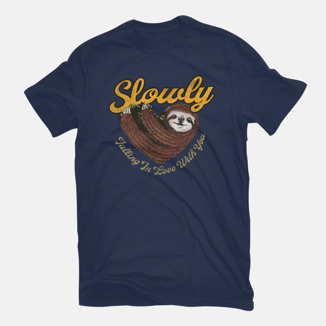 Slowly In Love Sloth-Unisex-Basic-Tee-dandingeroz