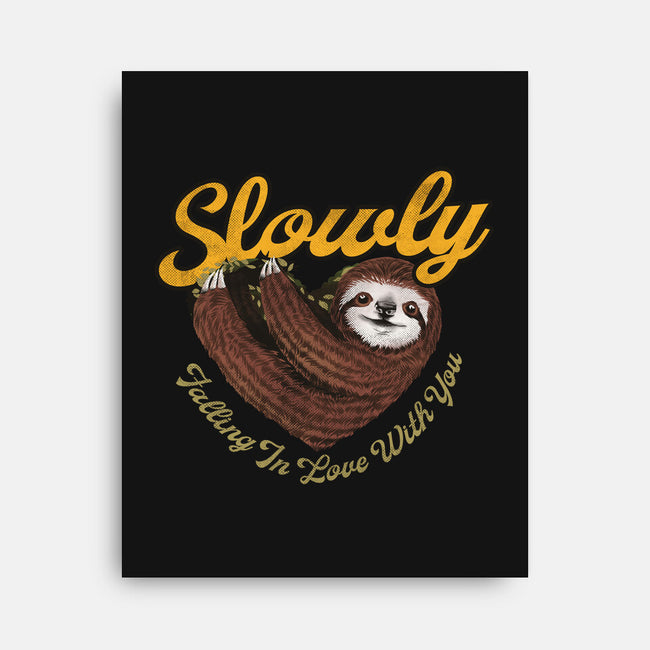 Slowly In Love Sloth-None-Stretched-Canvas-dandingeroz