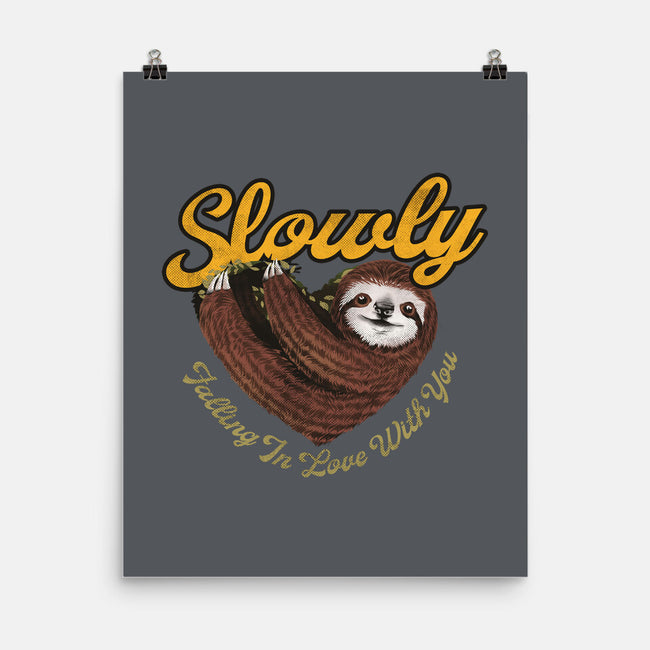 Slowly In Love Sloth-None-Matte-Poster-dandingeroz