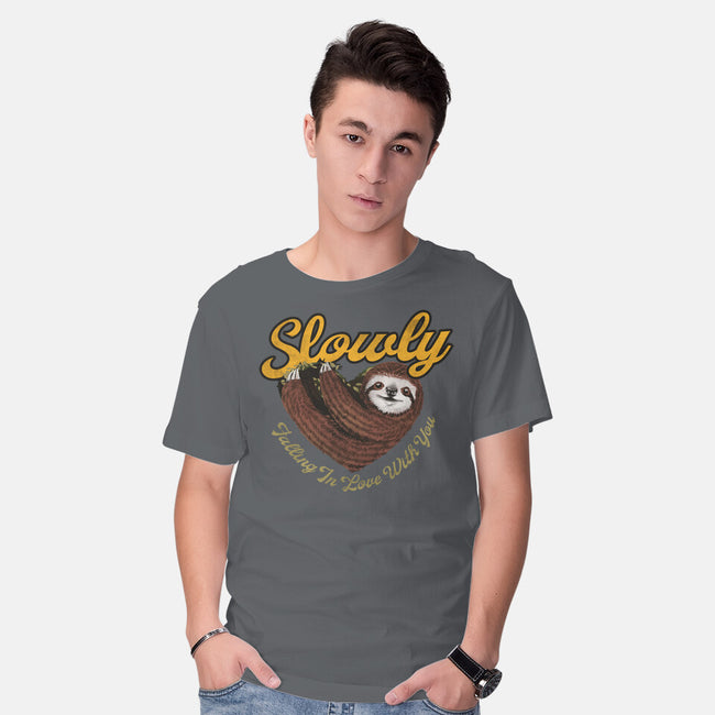 Slowly In Love Sloth-Mens-Basic-Tee-dandingeroz