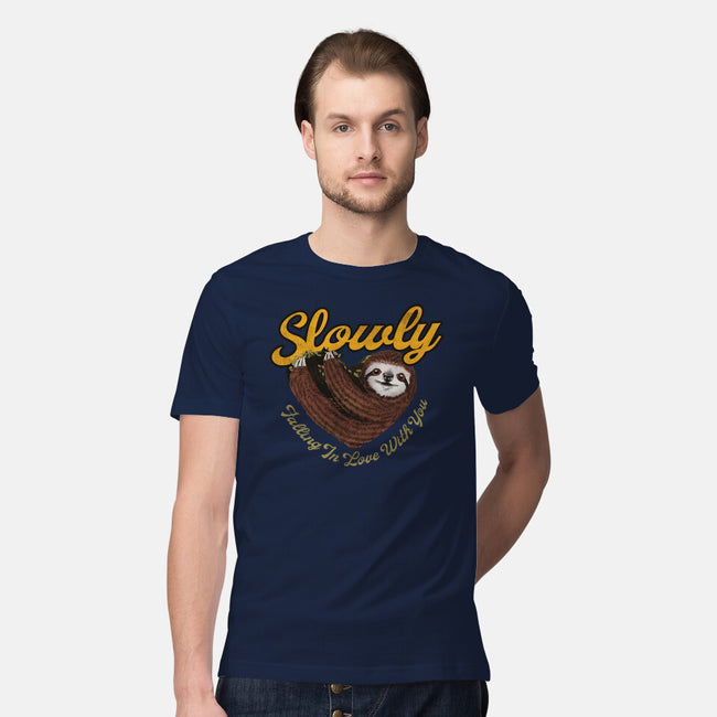 Slowly In Love Sloth-Mens-Premium-Tee-dandingeroz