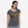 Slowly In Love Sloth-Womens-V-Neck-Tee-dandingeroz