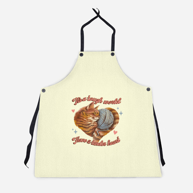 Tender Heart Cat-Unisex-Kitchen-Apron-dandingeroz