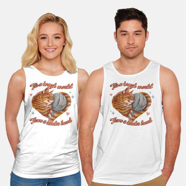 Tender Heart Cat-Unisex-Basic-Tank-dandingeroz