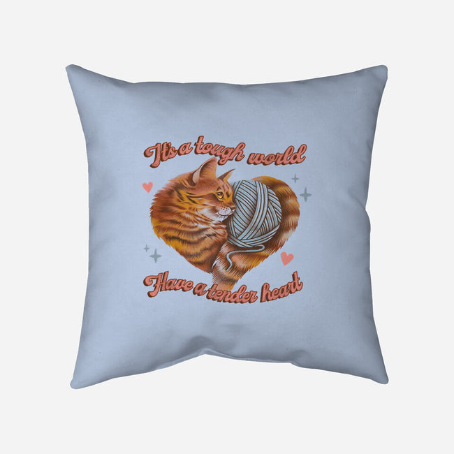 Tender Heart Cat-None-Removable Cover w Insert-Throw Pillow-dandingeroz