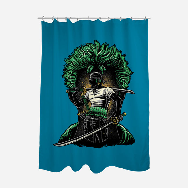 Pirate Hunter Fury-None-Polyester-Shower Curtain-glitchygorilla