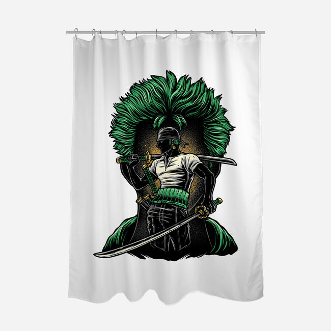 Pirate Hunter Fury-None-Polyester-Shower Curtain-glitchygorilla