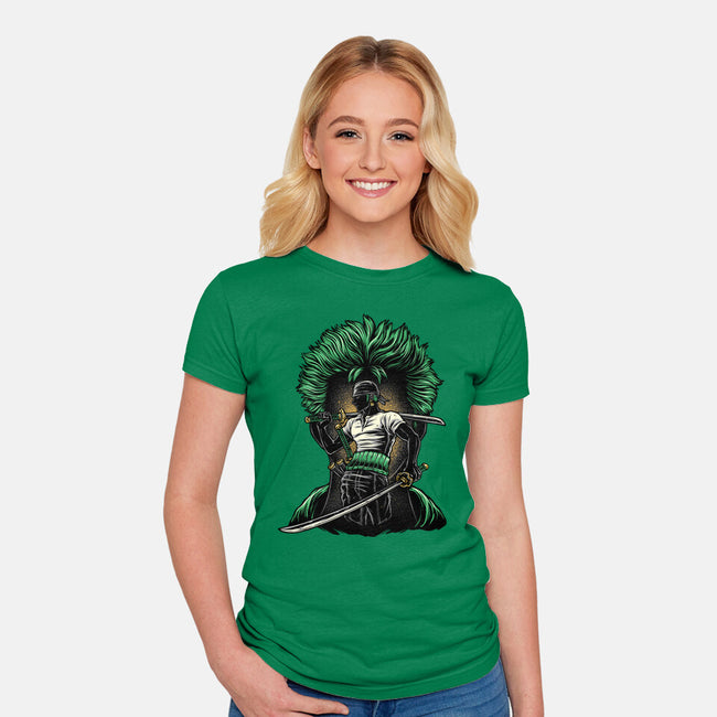 Pirate Hunter Fury-Womens-Fitted-Tee-glitchygorilla