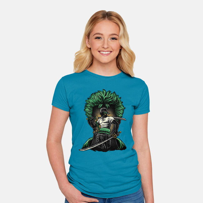 Pirate Hunter Fury-Womens-Fitted-Tee-glitchygorilla