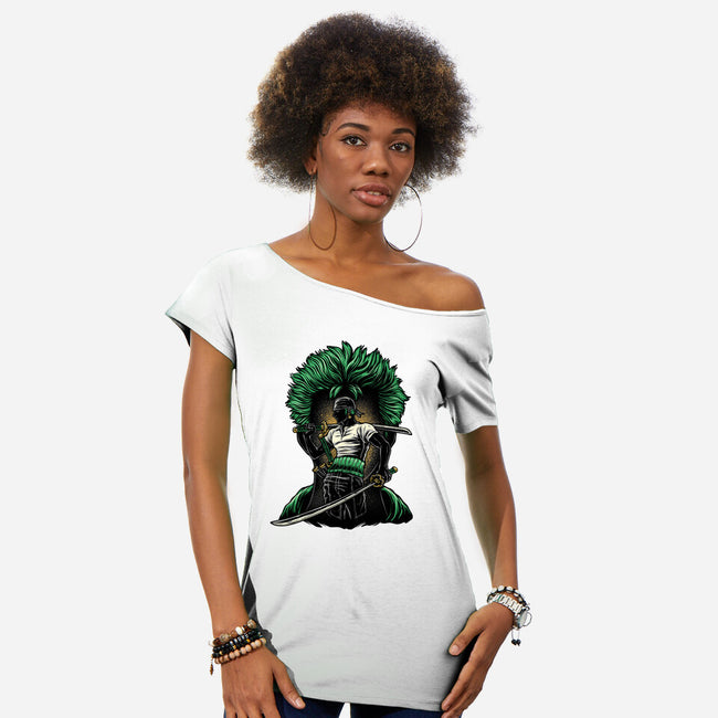 Pirate Hunter Fury-Womens-Off Shoulder-Tee-glitchygorilla