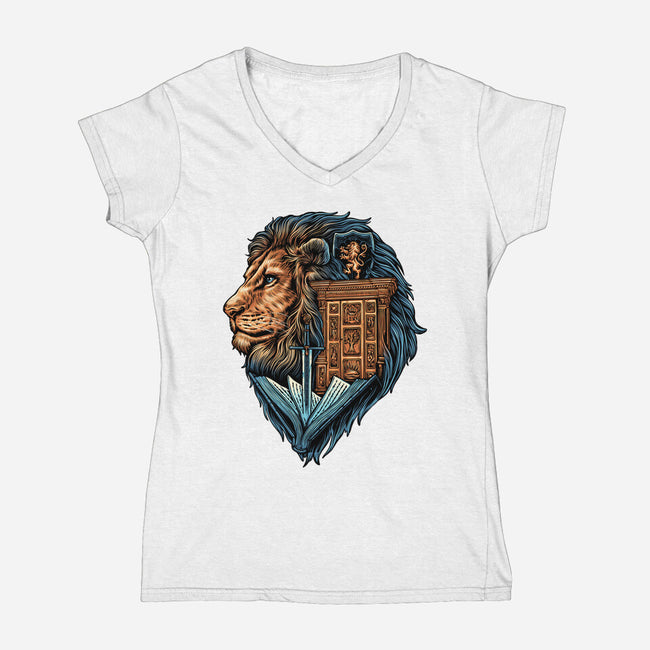 Love And Fantasy-Womens-V-Neck-Tee-glitchygorilla