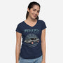 Time Travel Adventure 2-Womens-V-Neck-Tee-Astrobot Invention