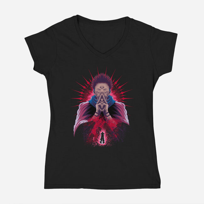 Imaginary Demon-Womens-V-Neck-Tee-rmatix