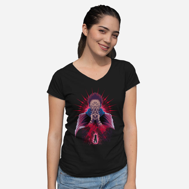 Imaginary Demon-Womens-V-Neck-Tee-rmatix