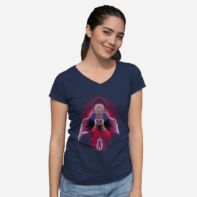 Imaginary Demon-Womens-V-Neck-Tee-rmatix