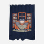 Cozy Book Winter Cat-None-Polyester-Shower Curtain-Studio Mootant