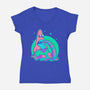 Star Cartoon Psychedelic-Womens-V-Neck-Tee-Studio Mootant