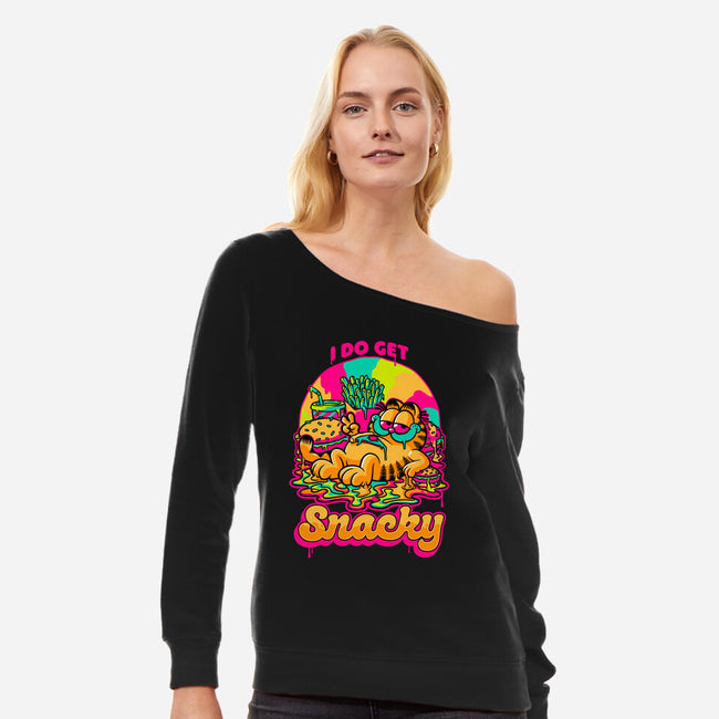 Cat Psychedelic Food Trip-Womens-Off Shoulder-Sweatshirt-Studio Mootant