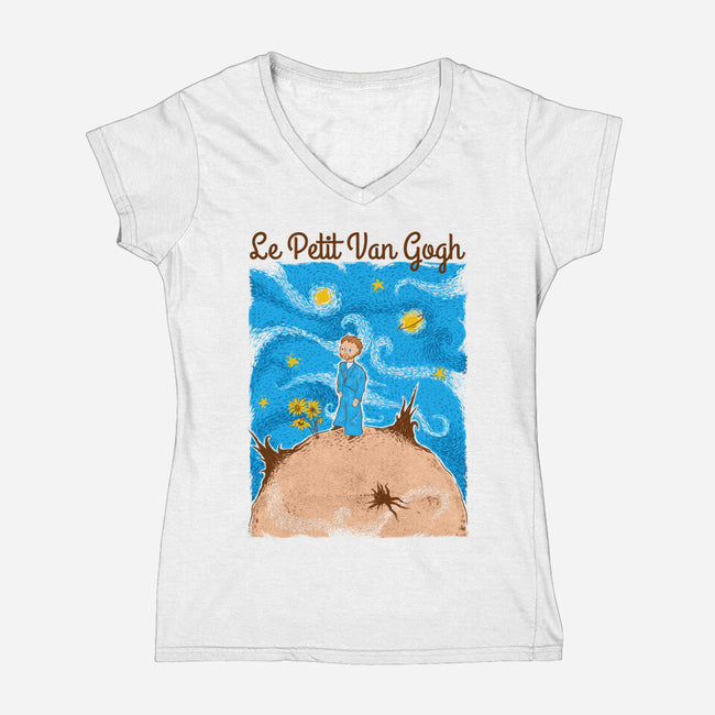 The Little Van Gogh-Womens-V-Neck-Tee-Umberto Vicente