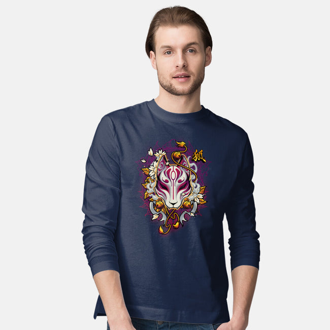 Kitsune Fox Spirit Mask-Mens-Long Sleeved-Tee-Angoes25