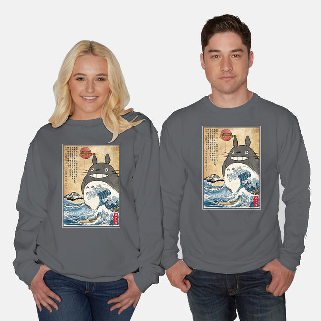 My Neighbor In Japan Woodblock-Unisex-Crew Neck-Sweatshirt-DrMonekers