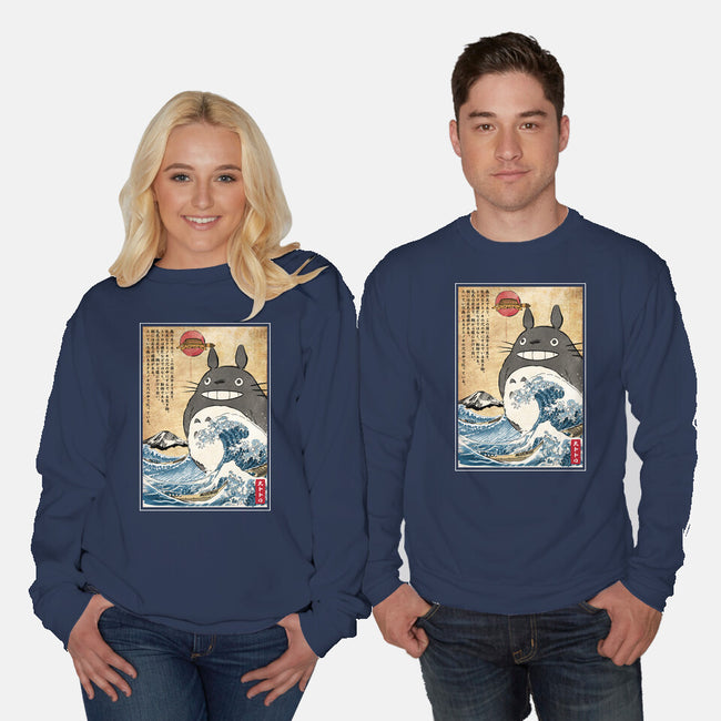 My Neighbor In Japan Woodblock-Unisex-Crew Neck-Sweatshirt-DrMonekers