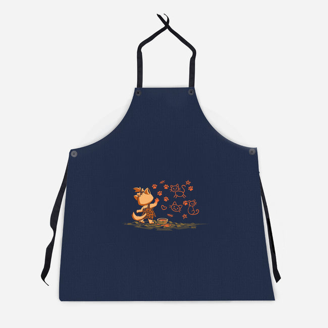 Ancient Doodles-Unisex-Kitchen-Apron-worlddominationforcats