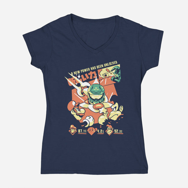 New Power-Womens-V-Neck-Tee-Sketchdemao