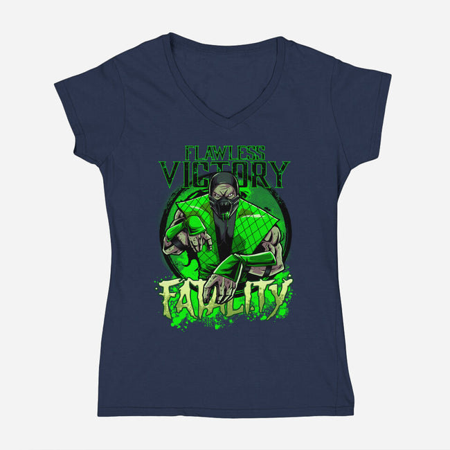 Slime Fatality-Womens-V-Neck-Tee-Diego Oliver