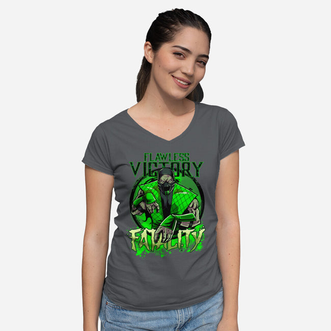 Slime Fatality-Womens-V-Neck-Tee-Diego Oliver