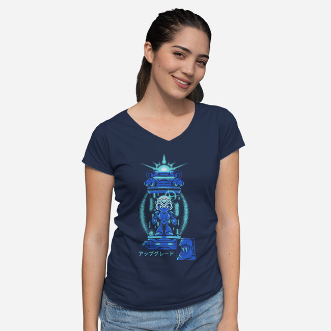 Getting An Upgrade-Womens-V-Neck-Tee-Sketchdemao