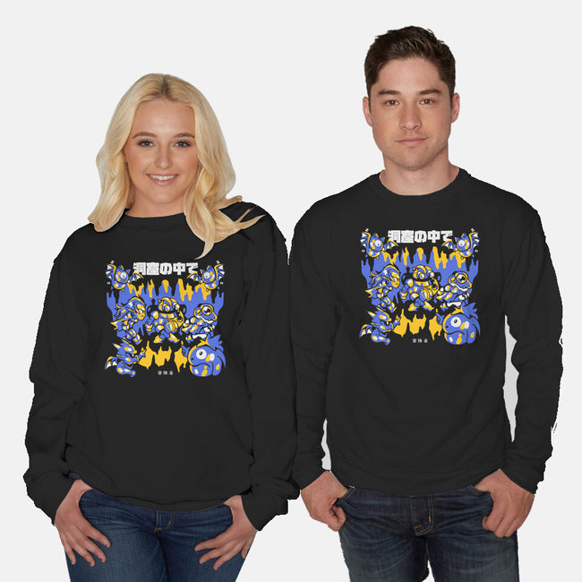 Walking The Cave-Unisex-Crew Neck-Sweatshirt-Sketchdemao