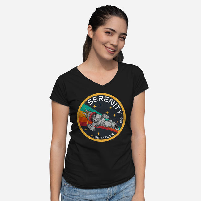 Serenity Firefly Class-Womens-V-Neck-Tee-DrMonekers