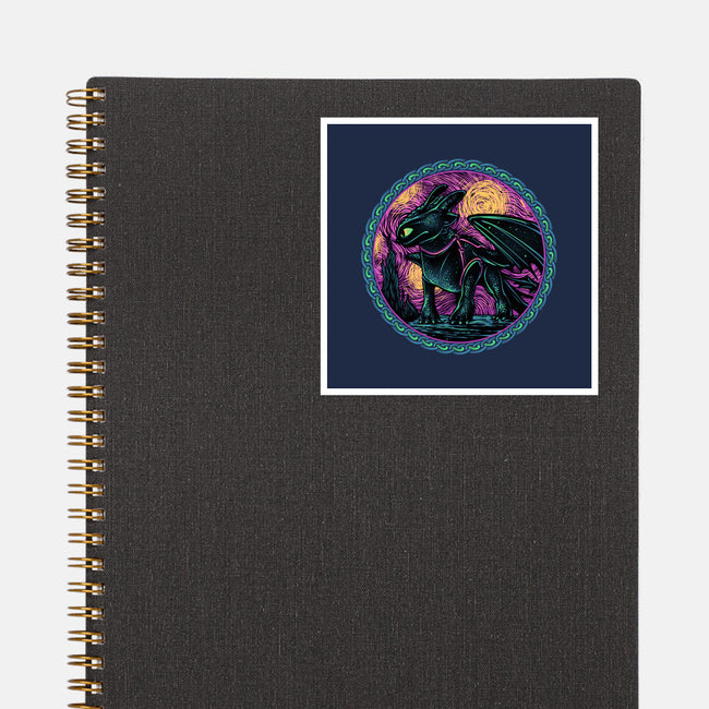 Fury Of The Night Sky-None-Glossy-Sticker-glitchygorilla