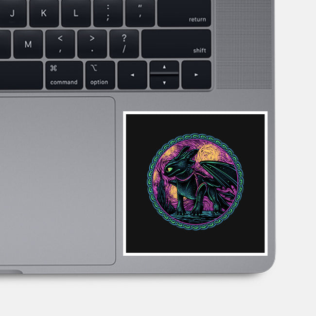 Fury Of The Night Sky-None-Glossy-Sticker-glitchygorilla