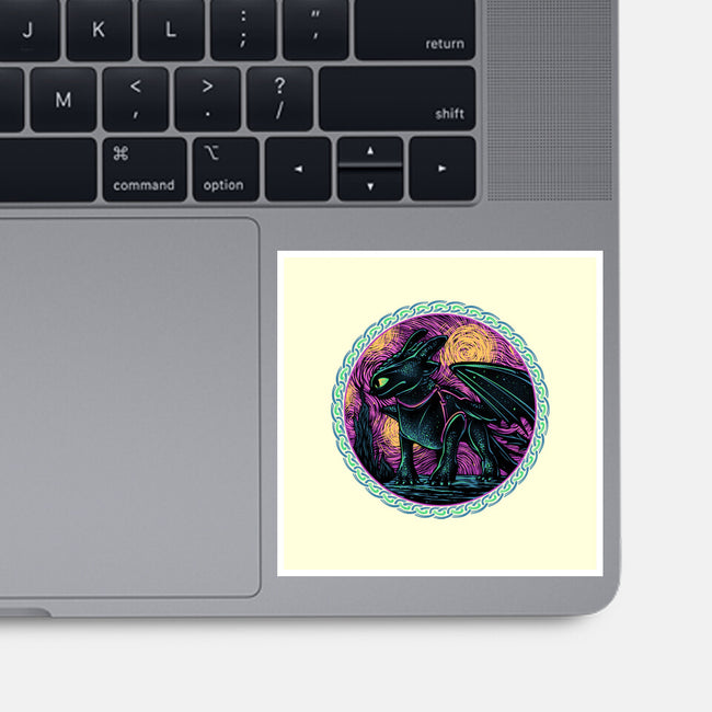 Fury Of The Night Sky-None-Glossy-Sticker-glitchygorilla