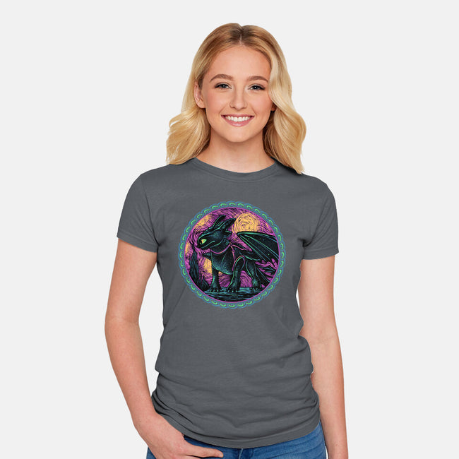 Fury Of The Night Sky-Womens-Fitted-Tee-glitchygorilla