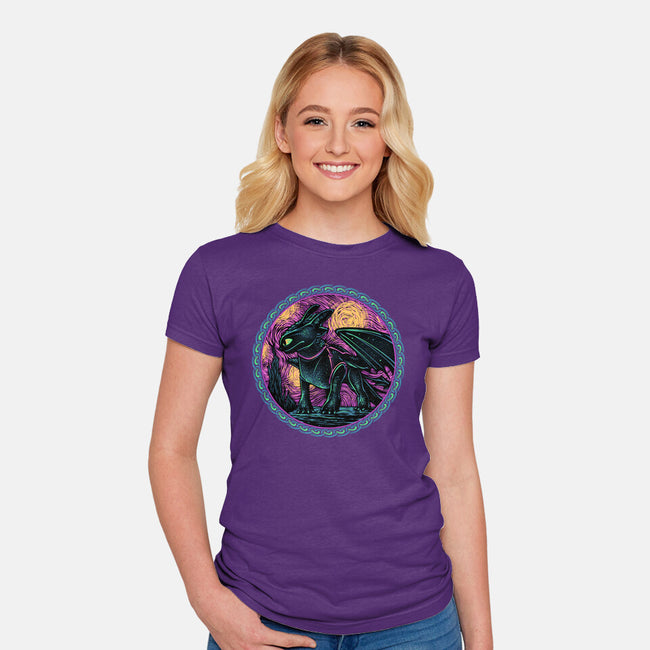 Fury Of The Night Sky-Womens-Fitted-Tee-glitchygorilla