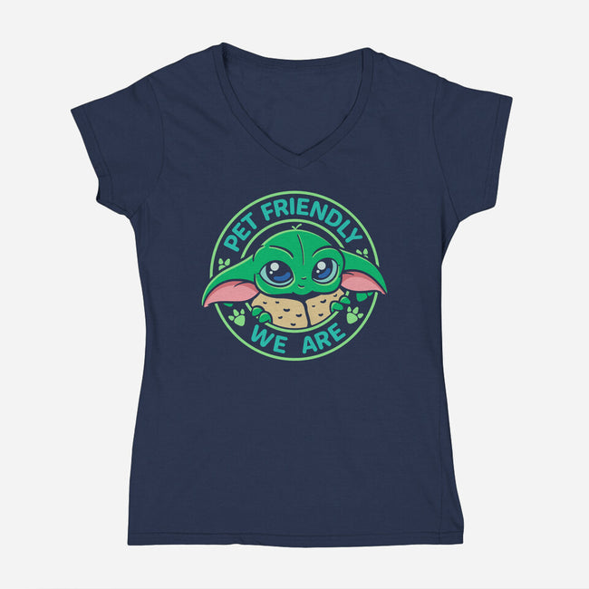 Pet Friendly We Are-Womens-V-Neck-Tee-Getsousa!