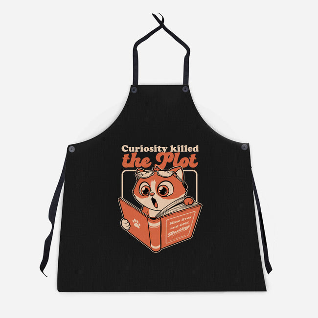 Curious Cat Book-Unisex-Kitchen-Apron-Studio Mootant