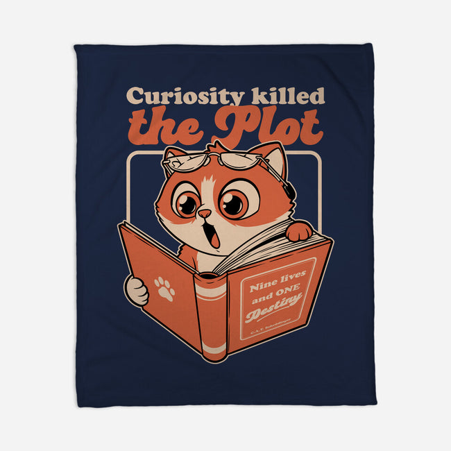 Curious Cat Book-None-Fleece-Blanket-Studio Mootant