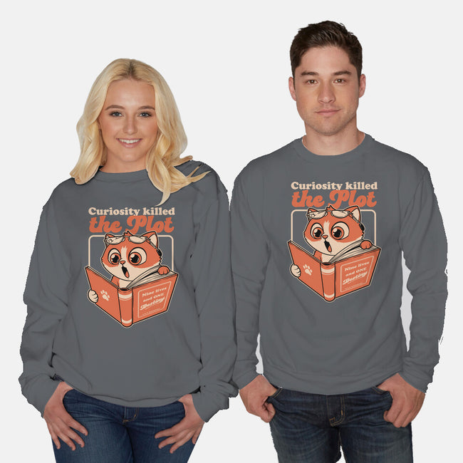 Curious Cat Book-Unisex-Crew Neck-Sweatshirt-Studio Mootant