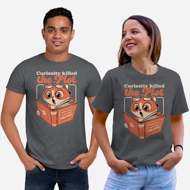 Curious Cat Book-Unisex-Basic-Tee-Studio Mootant