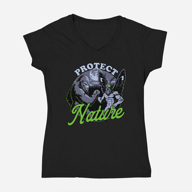 Cryptids Protect Nature-Womens-V-Neck-Tee-Studio Mootant