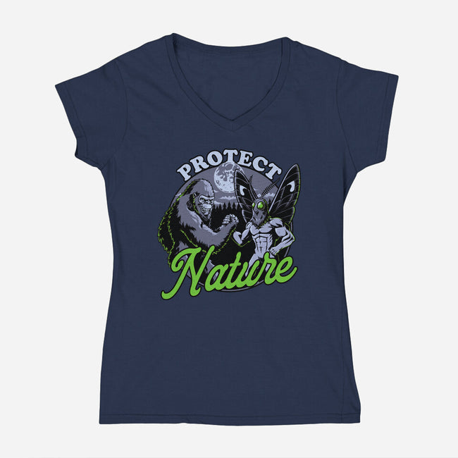 Cryptids Protect Nature-Womens-V-Neck-Tee-Studio Mootant