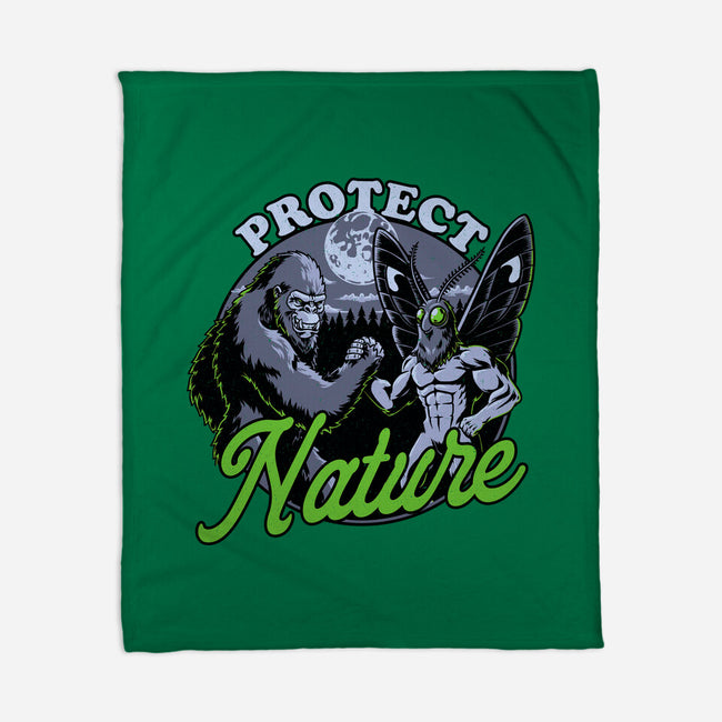 Cryptids Protect Nature-None-Fleece-Blanket-Studio Mootant