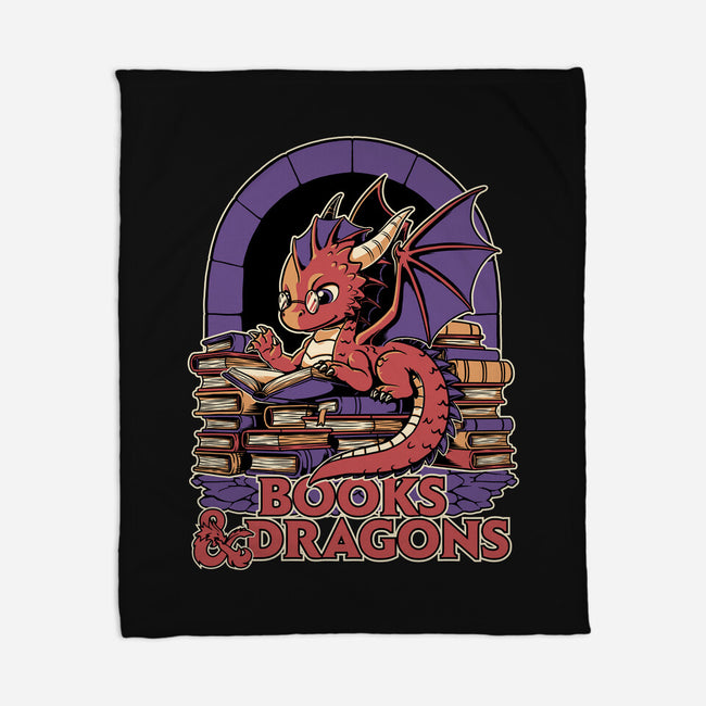 Books And Dragons-None-Fleece-Blanket-Studio Mootant