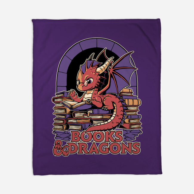 Books And Dragons-None-Fleece-Blanket-Studio Mootant