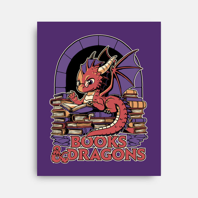 Books And Dragons-None-Stretched-Canvas-Studio Mootant