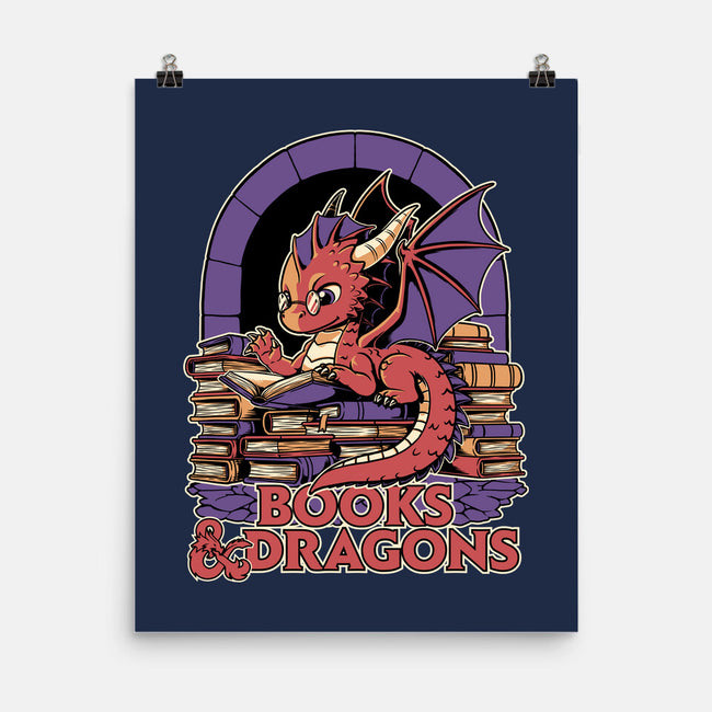 Books And Dragons-None-Matte-Poster-Studio Mootant